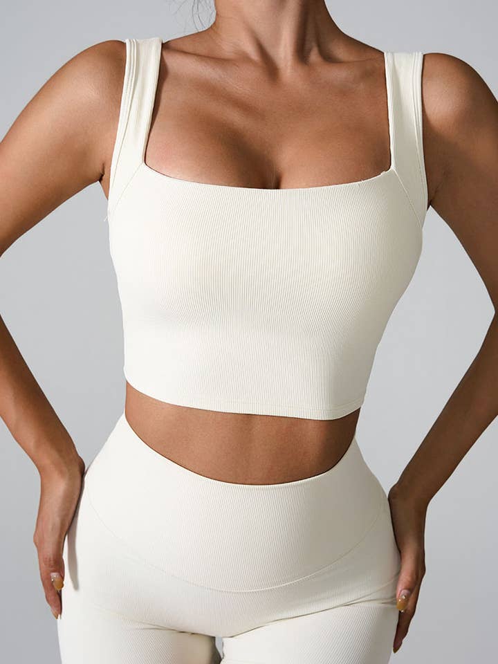 Crave by FW - Wholesale Athletic Top - Women's - Sleeveless Square Neck Workout Yoga Training Crop Tank Top1