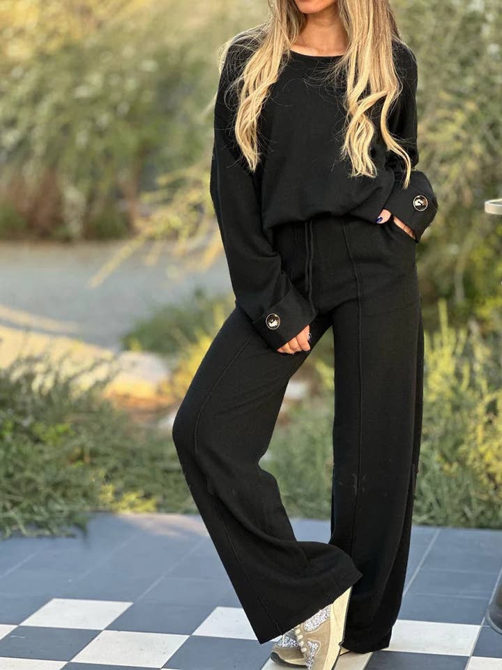 safistyle - Wholesale Lounge Set - Women's - Relaxed Knit Top and Pants Set3