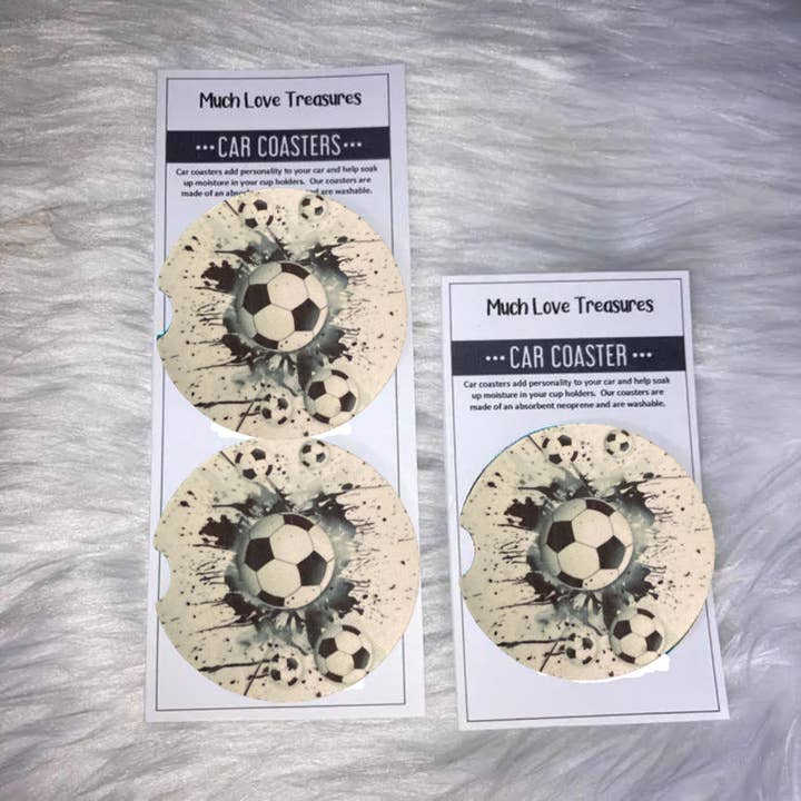 Soccer Balls Breakthrough Car Coaster for wholesale by Much Love Treasures