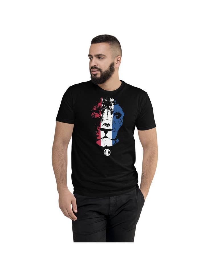 Sweats & Tees Ltd – Engroshandel T-shirt med print - Herre – Mattlock Løve Ansigt Print T-Shirt Sort