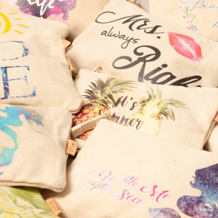Fashion City - Wholesale Pouch - Women's - Multi Print Cotton Canvas Eco Pouch Bags