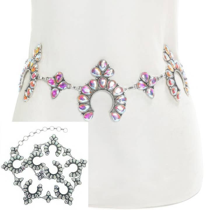 CC Wholesale Clothing – wholesale Belt – Women's – Western Squash Blossom Chain Link Belt1