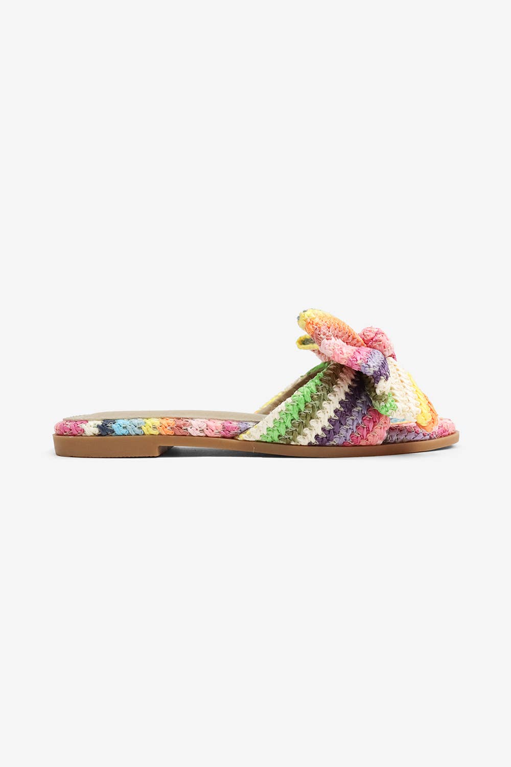 Lemonade Shoes - Wholesale Sandals - Women's - RESORT STAY -  Raffia Bow Sandals, Beach Slide, Summer Flat0
