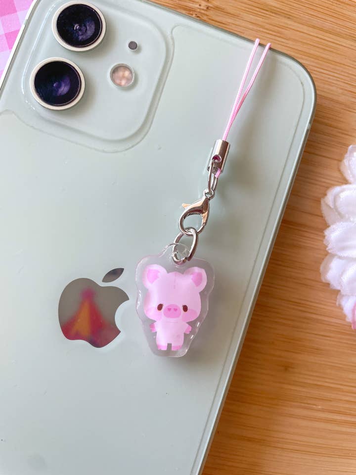 Biscuit the Pig Phone Charm for wholesale by Basura Gang