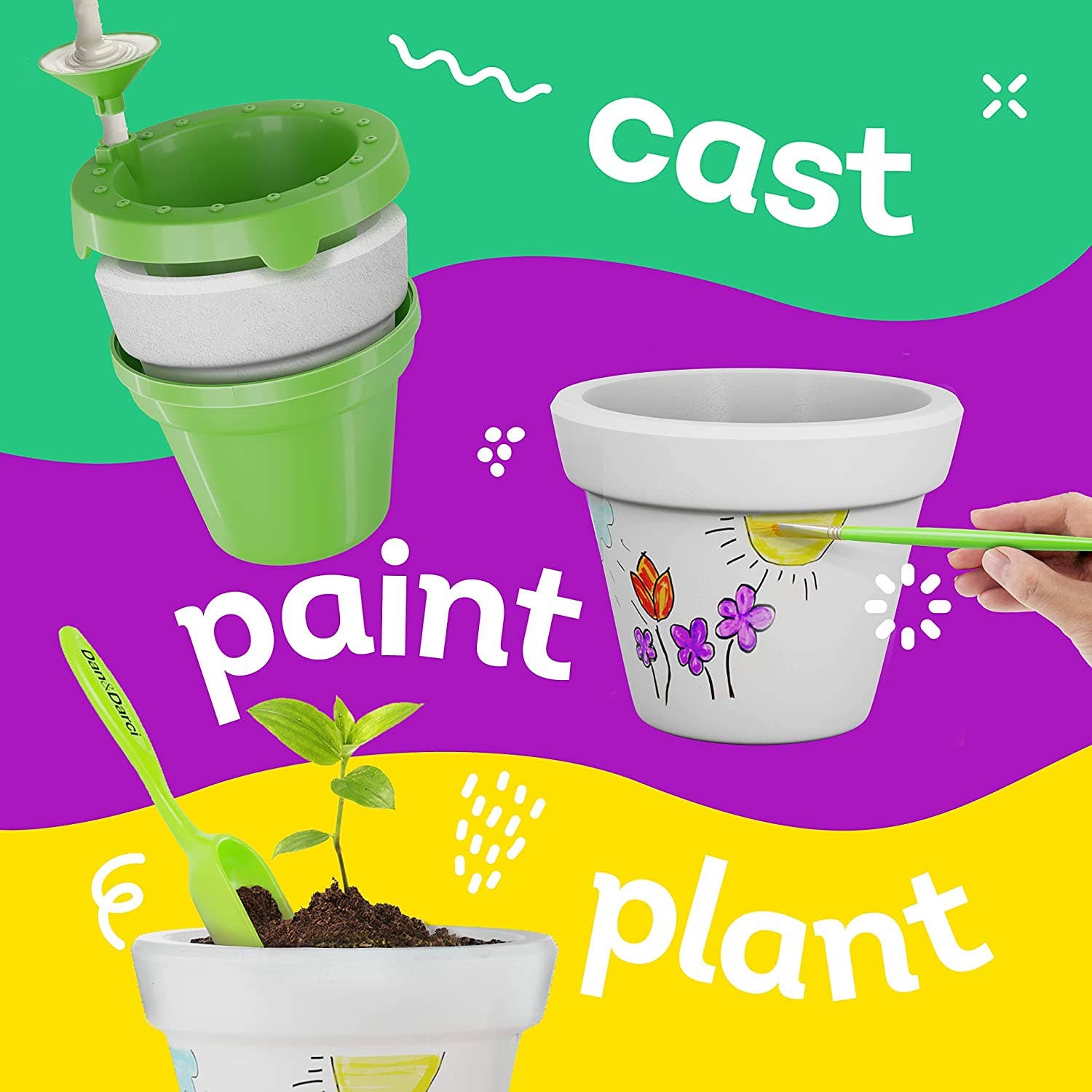 Dan&Darci - Wholesale DIY Craft Kit - Kids - Cast, Paint & Plant Kit for Kids &2