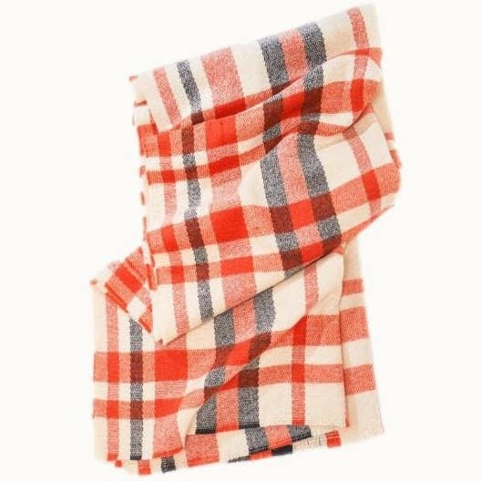 Olive & Pique - Wholesale Scarf - Unisex - Plaid Oversized Blanket Scarf / Shawl, 75" x 31.5", Orange1