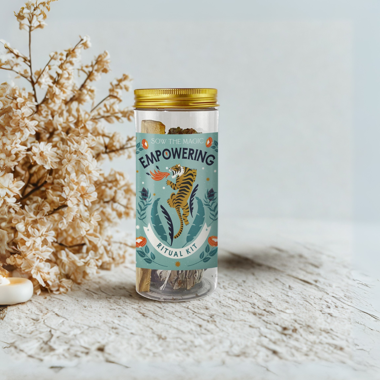 Sow the Magic - Venta al por mayor Artículo de meditación - Kit ritual fortalecedor con obsidiana, Palo Santo y salvia3