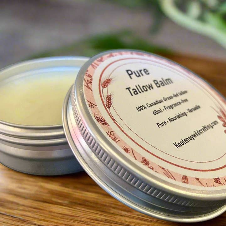 Baume de suif canadien nourri à l'herbe pure pour la vente par Kootenay Wildcrafting Co