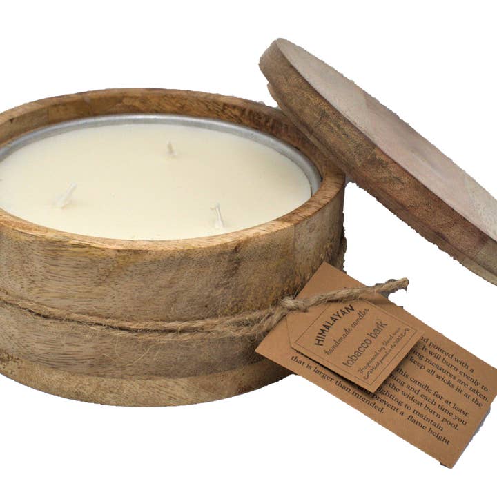 Himalayan Candles - Wholesale Jar/Filled Candle - Himalayan Handmade Candles Mountain Barrel Candle Small