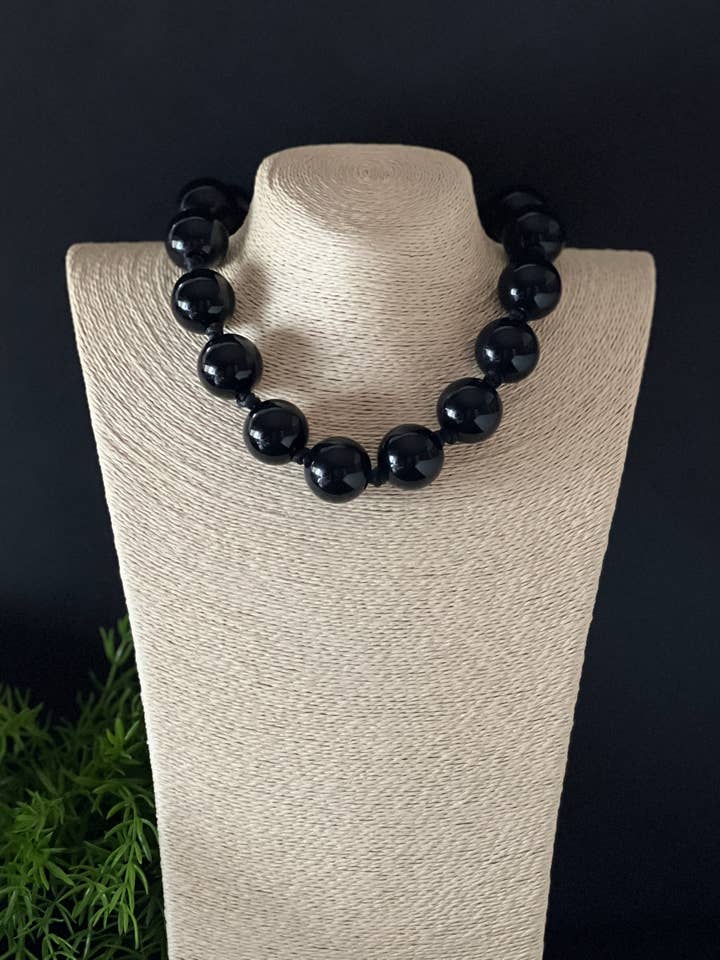 Bold Resin Statement Necklace Italian Resin Beads Sculptural for wholesale by Alter Ego Designs