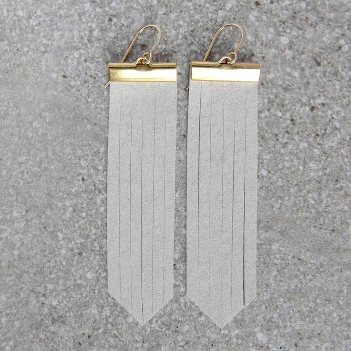 Rope and Leather - Wholesale Dangle Earrings - On The Fringe Earrings-Suede