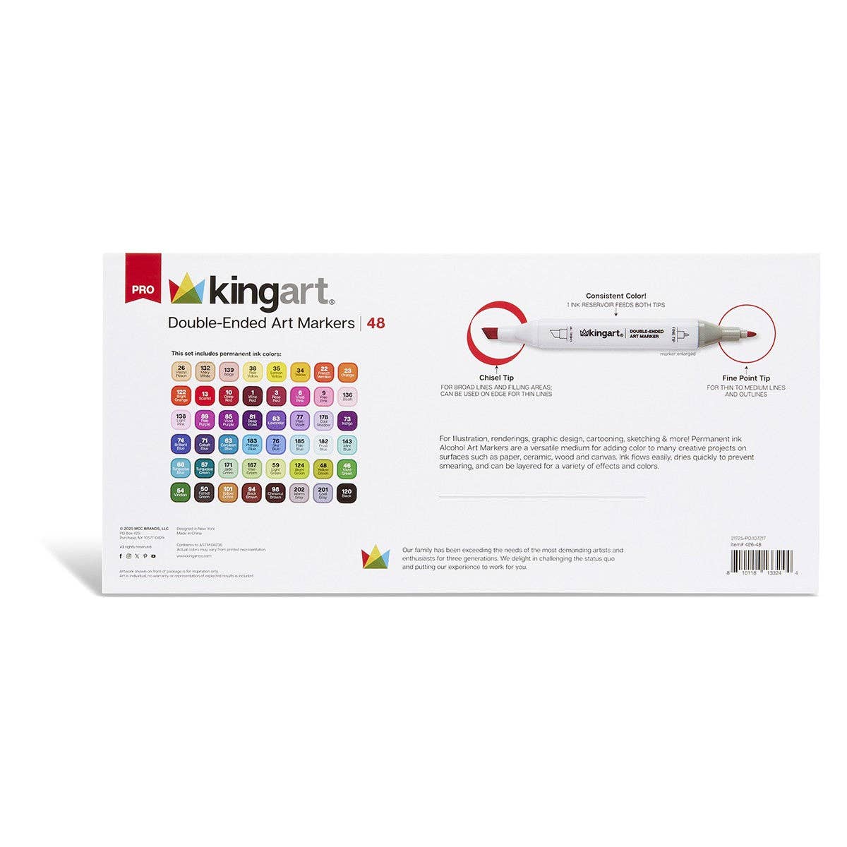 KINGART - Wholesale Marker - Double-Ended Alcohol Markers 48 pc8