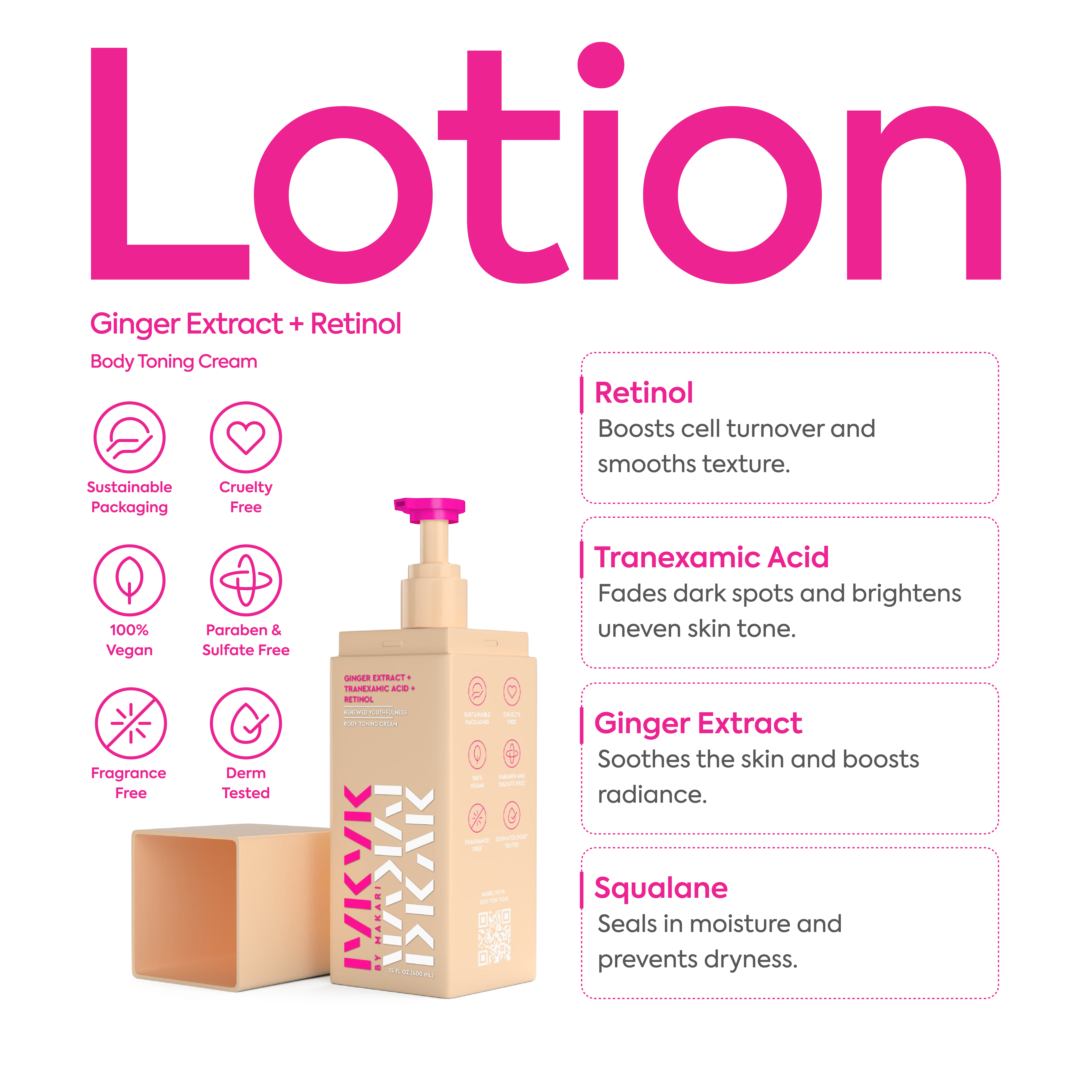 Makari De Suisse - Wholesale Body Cream/Lotion - Ginger Extract + Tranexamic Acid + Retinol Body Toning Cream - IYKYK1