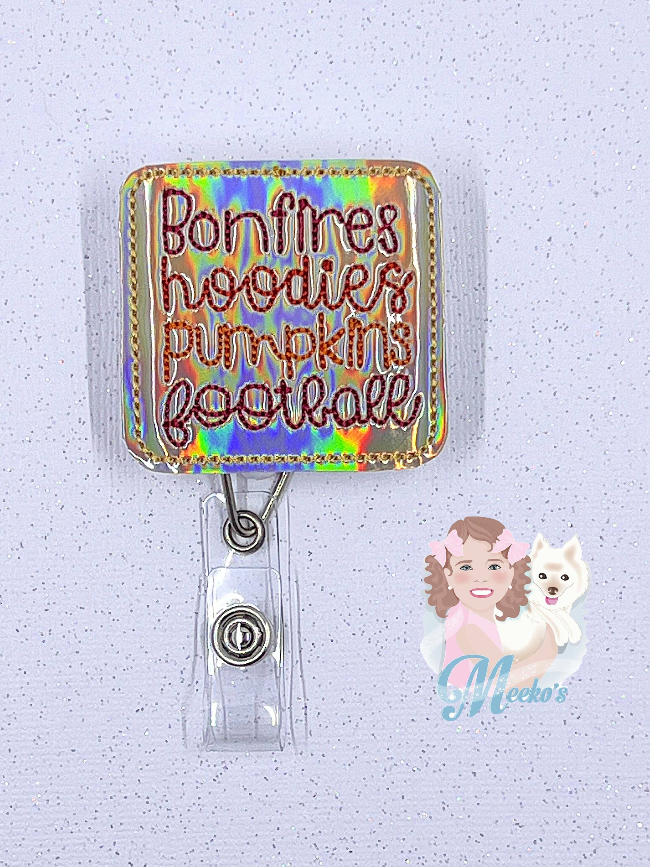 Meeko’s Must Haves - Wholesale Badge Accessory - Women's - Fall Velcro Nurse & Teacher Badge Reel with Sayings0