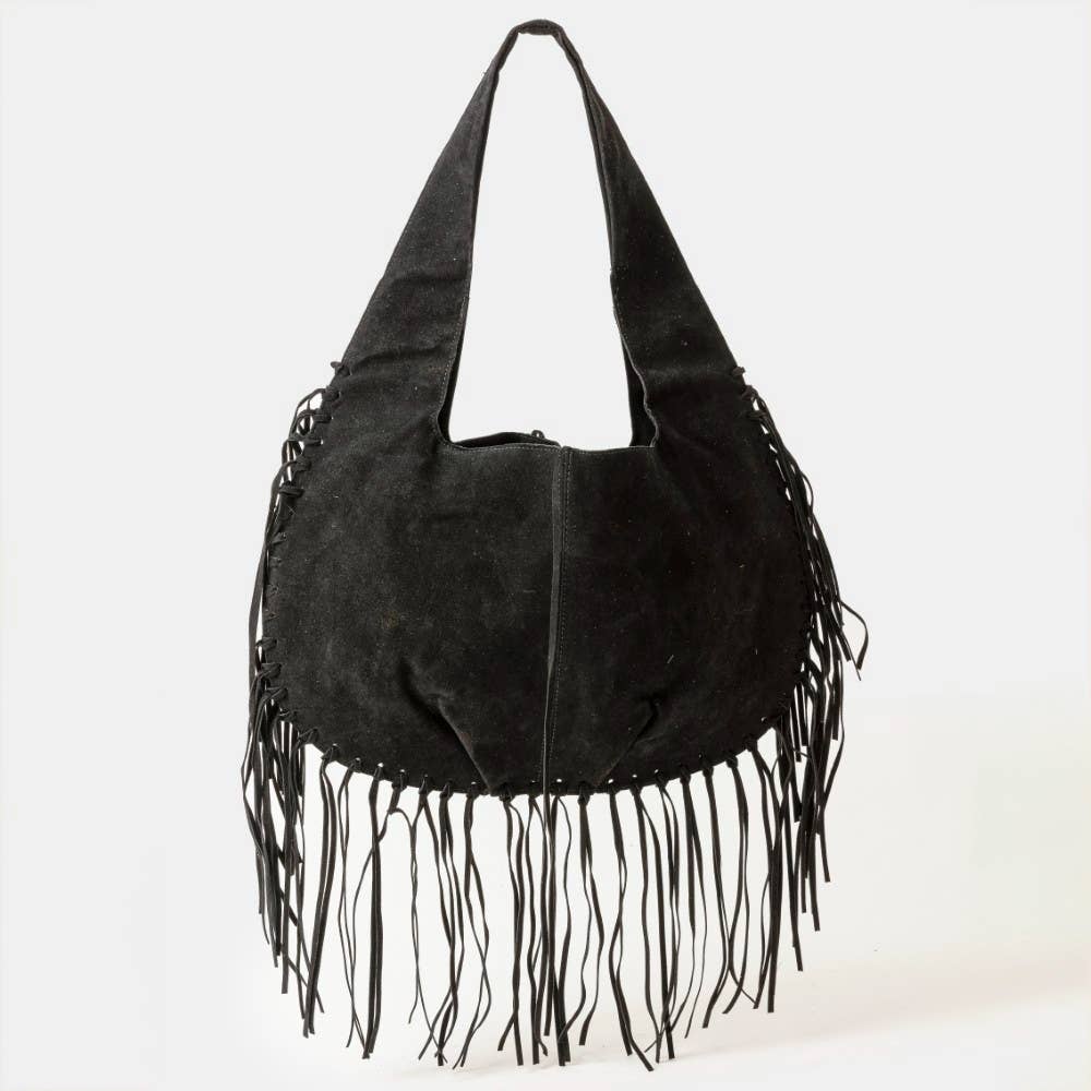 Collections by Fame Accessories – Engroshandel Skuldertaske – til kvinder – Skuldertaske med flossede frynser detaljer5