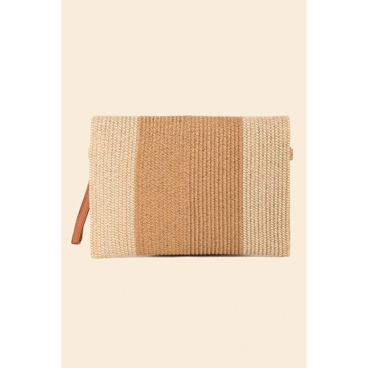 Anarchy Street - Wholesale Clutch Bag - Women's - Two Tone Straw Clutch Bag