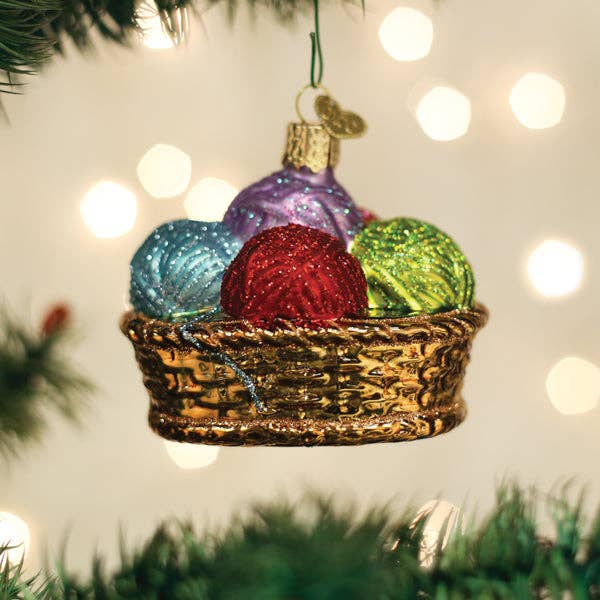 Basket Of Yarn Ornament for wholesale by Old World Christmas