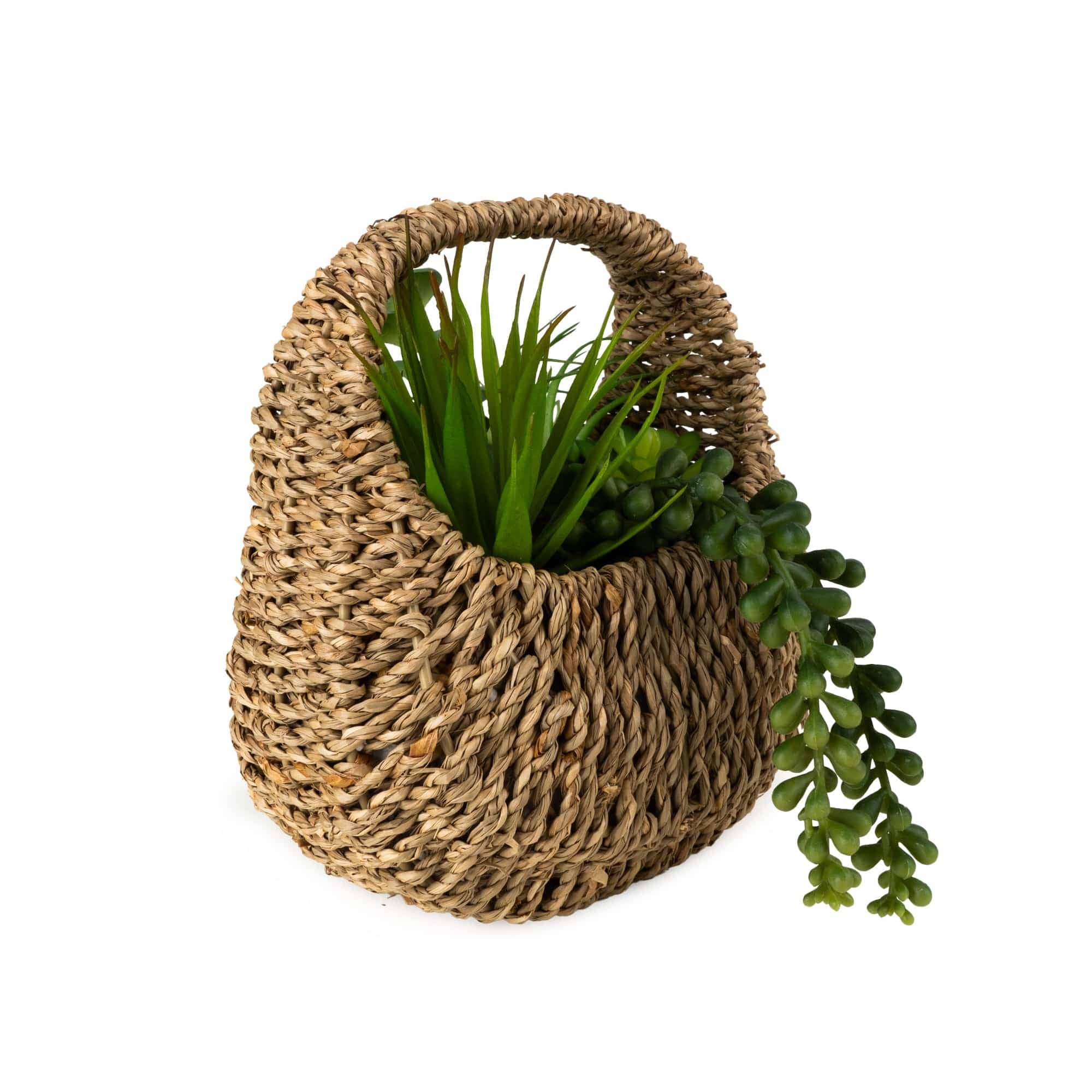 Candlelight Products Ltd – wholesale Succulent – 20cm Succulent in Handbag Basket 6PK2