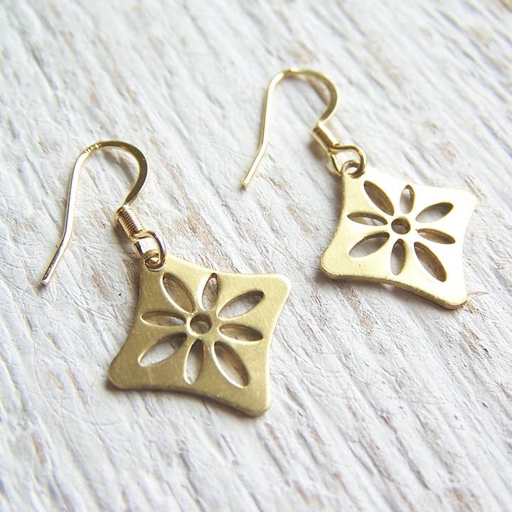 Brushed Gold Daisy Diamonds for wholesale by Jo Bird Jewelry