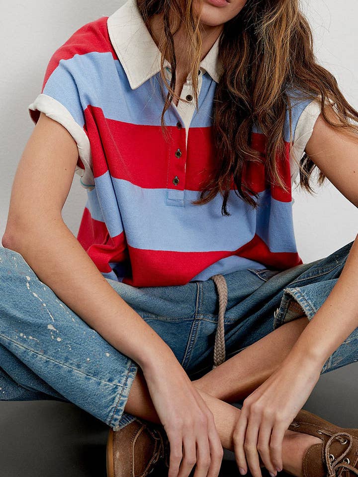 Mccolin - Wholesale Polo - Women's - Striped Polo T-Shirt10