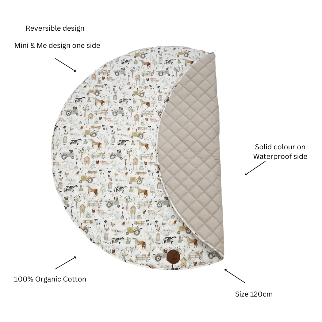 Cuddle Bug & Co - Wholesale Play Mat - Kids & Baby - Mini & Me Padded Waterproof Playmat Farm Life1