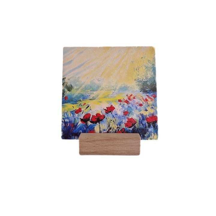 Artige BV - Wholesale Sculpture - Veld van klaprozen - natuursteen tegel1