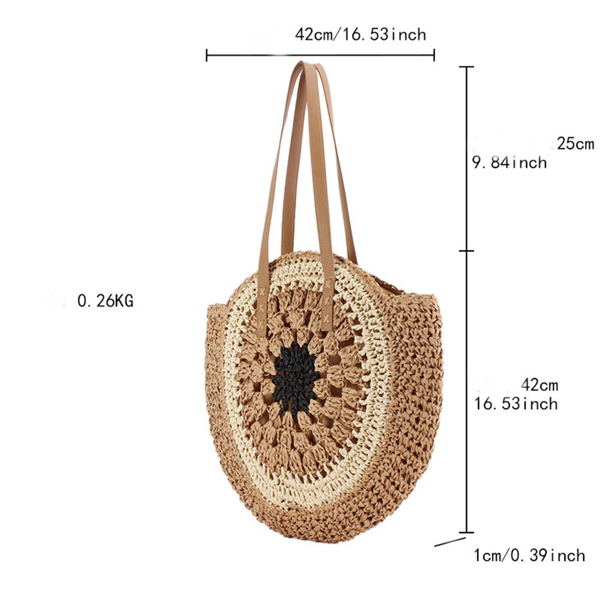 ACCITY - Wholesale Beach Bag - SIMPLE ROUND SHOULDER STRAW BAG_CWAB201610