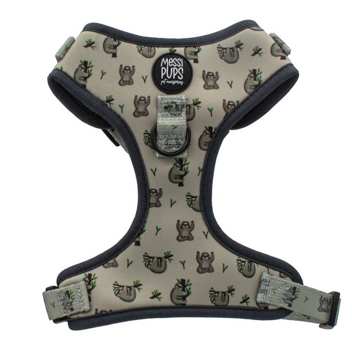 Eat. Sleep. Sloth. Repeat. • Original Adjustable Sloth Print Dog Harness for wholesale by Messi Pups