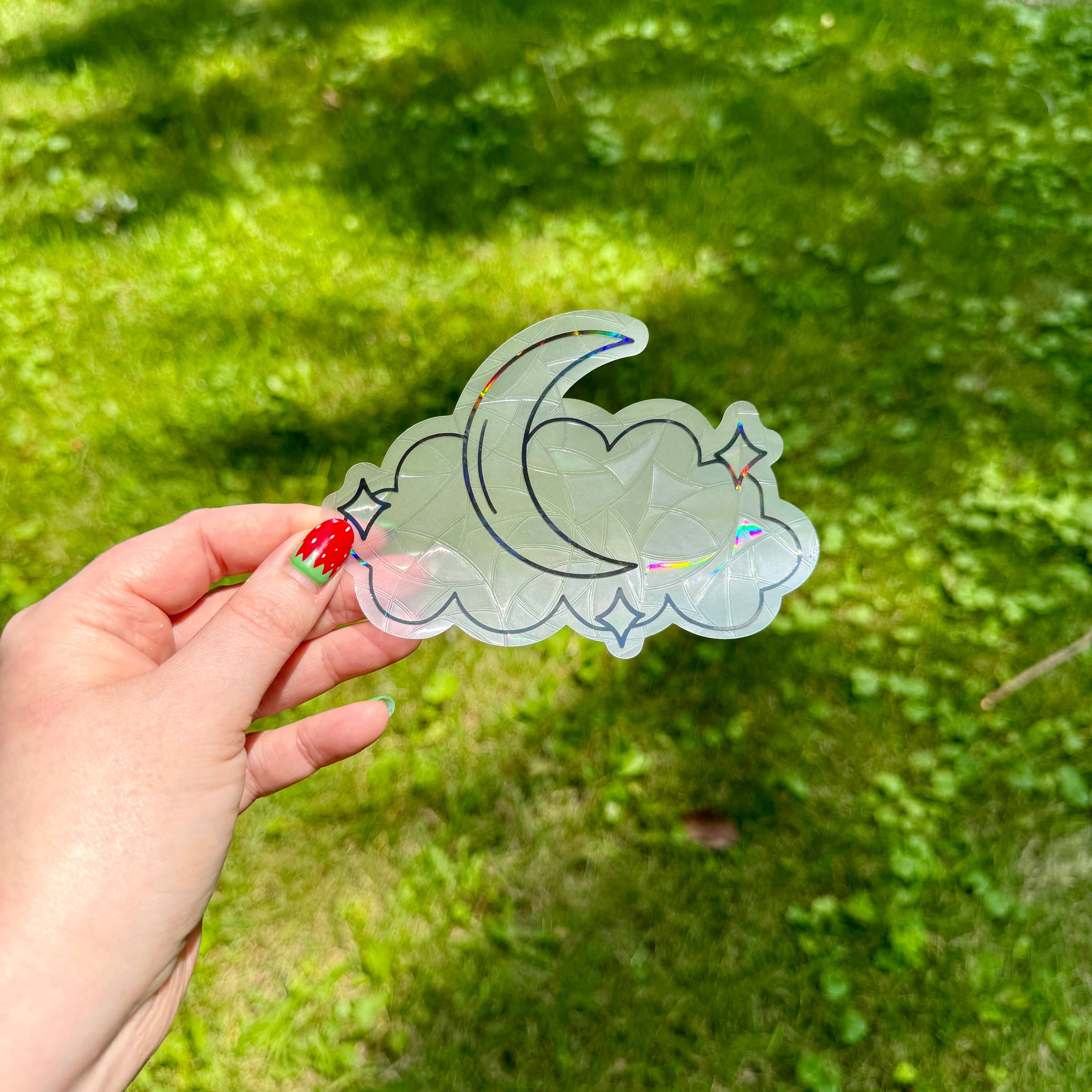 Hawburns Studio - Wholesale Suncatcher - Moon and Stars Holographic Sun Catcher Window Cling0