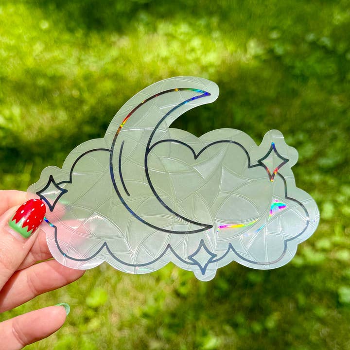 Hawburns Studio - Wholesale Suncatcher - Moon and Stars Holographic Sun Catcher Window Cling0