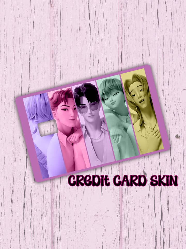 Adesivo para cartão de crédito de anime com demónio fofo, autocolantes de vinil por atacado de Lalatina Shop