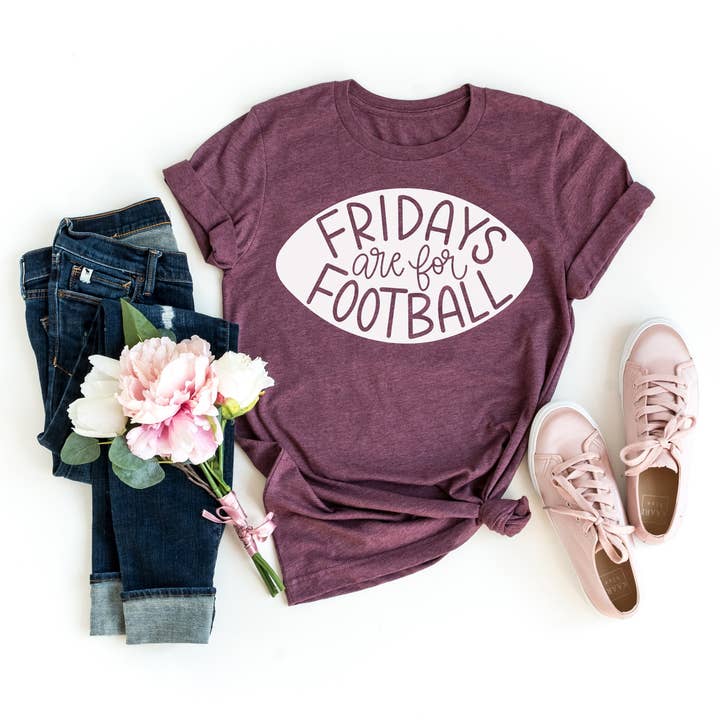 Fridays Are For Football Maroon Tee for wholesale by Simply Tees