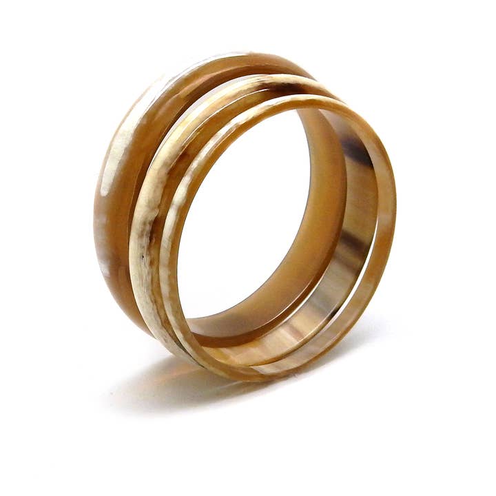 COUCOT - Wholesale Bangle Bracelet - Combination of 3 horn bangles - 3 sizes2