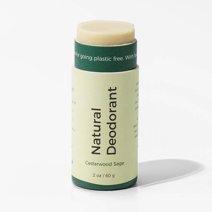 Compostable Natural Deodorant- Cedarwood Sage for wholesale by Oliver Flynn Plastic Free Shop