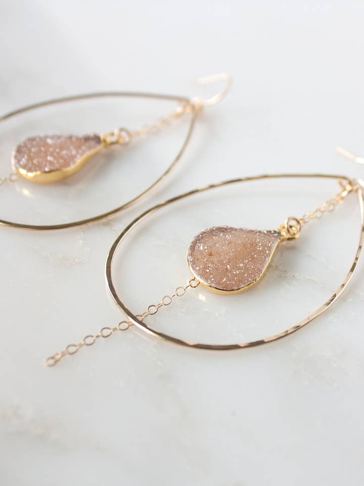 Orecchini A Goccia Della Druzy | Grandi per la vendita all'ingrosso da parte di Pure Indigo Design