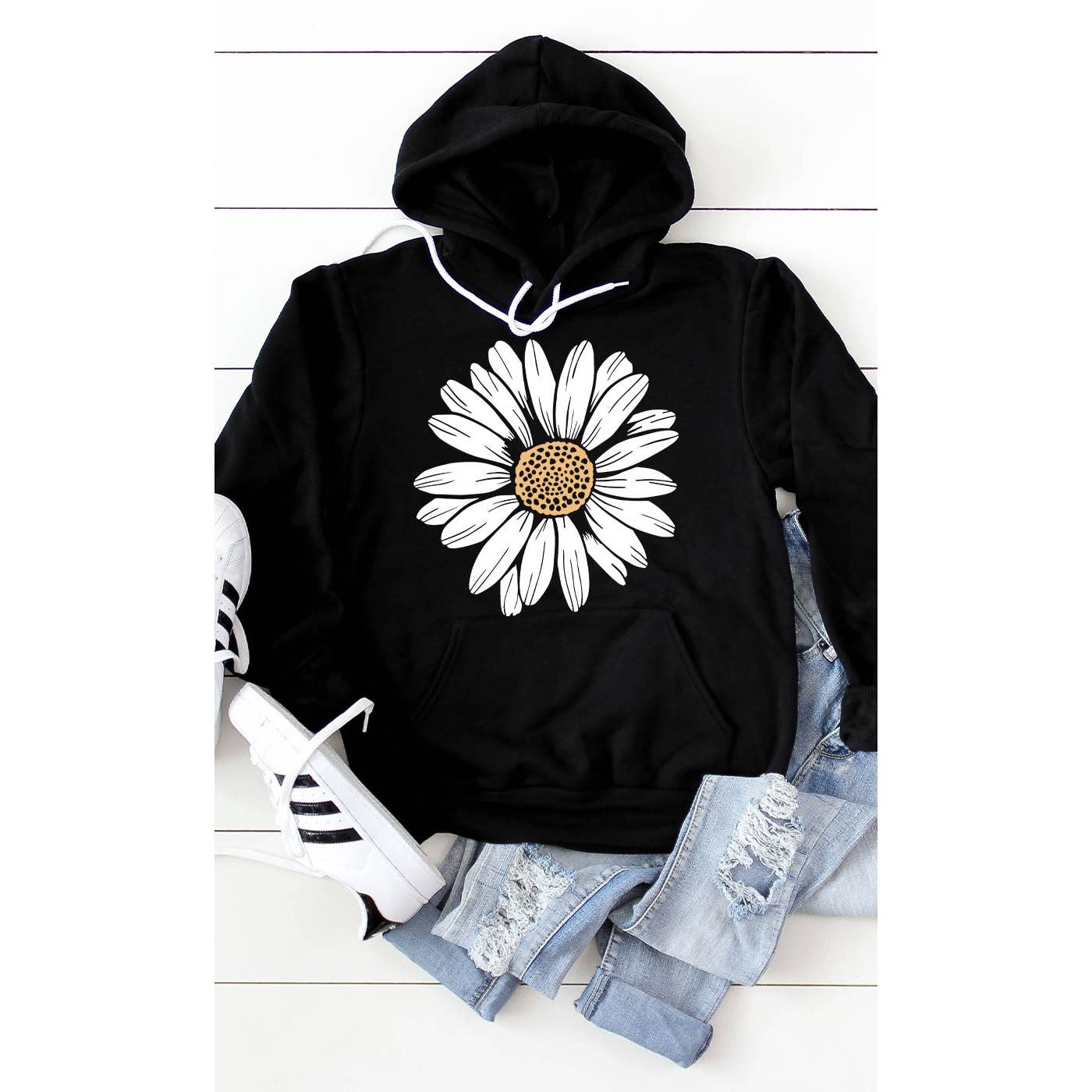 Kissed Apparel – wholesale Hoodie – Women's – Daisy Flower Spring Floral Summer Bloom Blossom Hoodie1