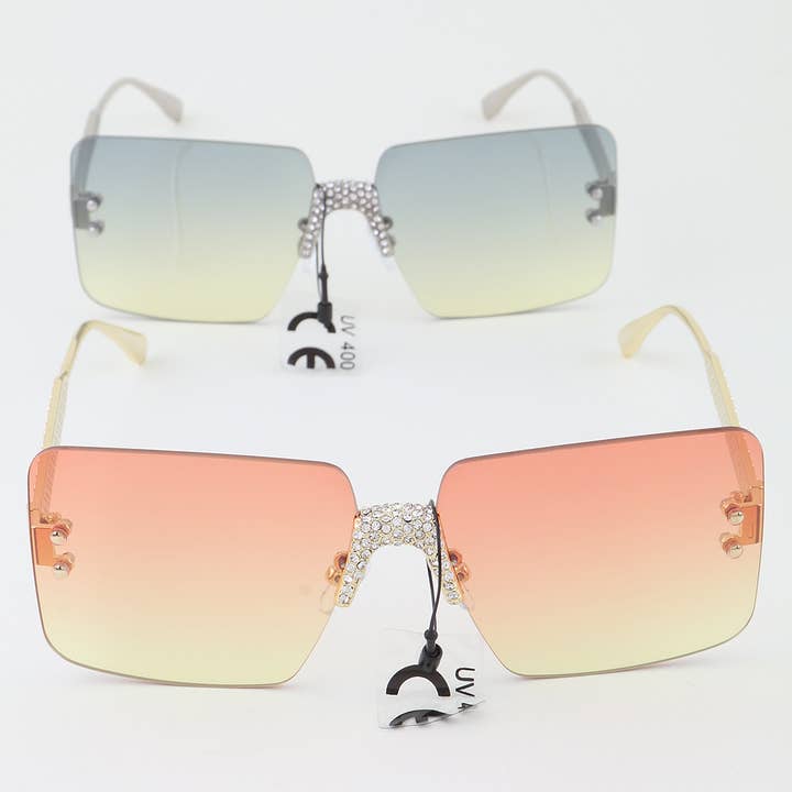 MIX Luxury Diamond Cut Box Sunglasses for wholesale on Faire4
