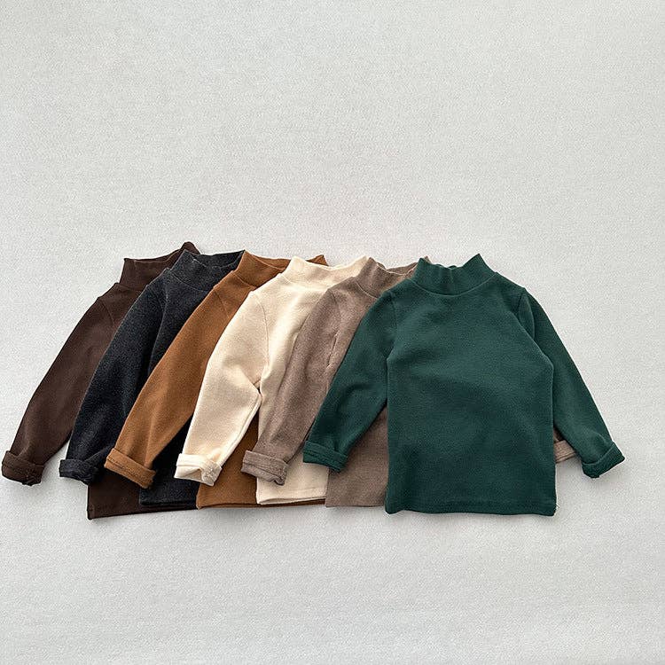 MyKids-USA® - Vente Sweat-shirt – enfant - Sweat-shirt uni à manches longues pour bébé et enfant unisexe – Haut polyvalent pour l'automne/hiver avec demi-col roulé et intérieur brossé6