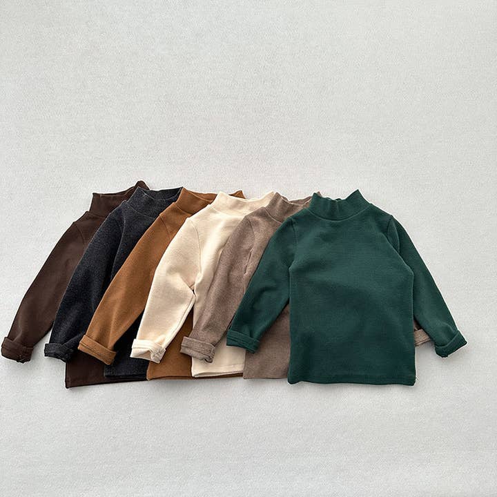 MyKids-USA® - Vendita all'ingrosso Felpa - Bambini - Felpa a maniche lunghe unisex per bambini – Top versatile per bambini autunno/inverno con mezzo collo alto e strato interno spazzolato6