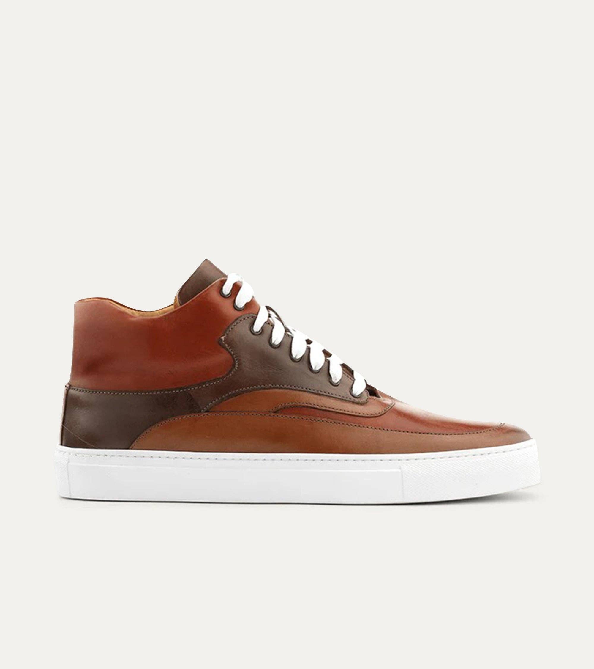 Ace Marks - Wholesale Lifestyle Sneakers - Men's - High Top Dress Sneakers In Cuoio & Cognac0