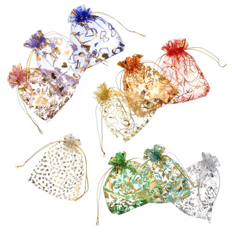 UniArt - Wholesale Gift Bag Set/Pack - 100 Assorted Organza Bags1