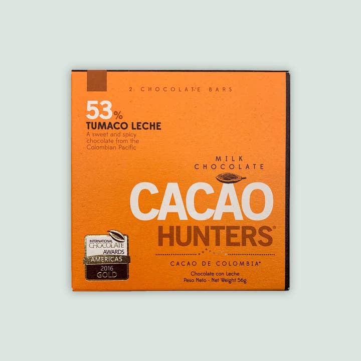 Bar & Cocoa Chocolate - Wholesale Chocolate Bar - Cacao Hunters Colombian Milk Chocolate Bar Tumaco 53%