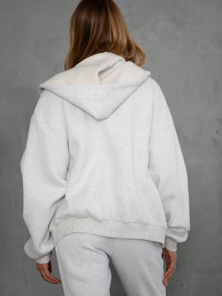 TICTOC - Wholesale Hoodie - Women's - UNIVERSITY Oversized Loose Fit Zip Up Hoodie
