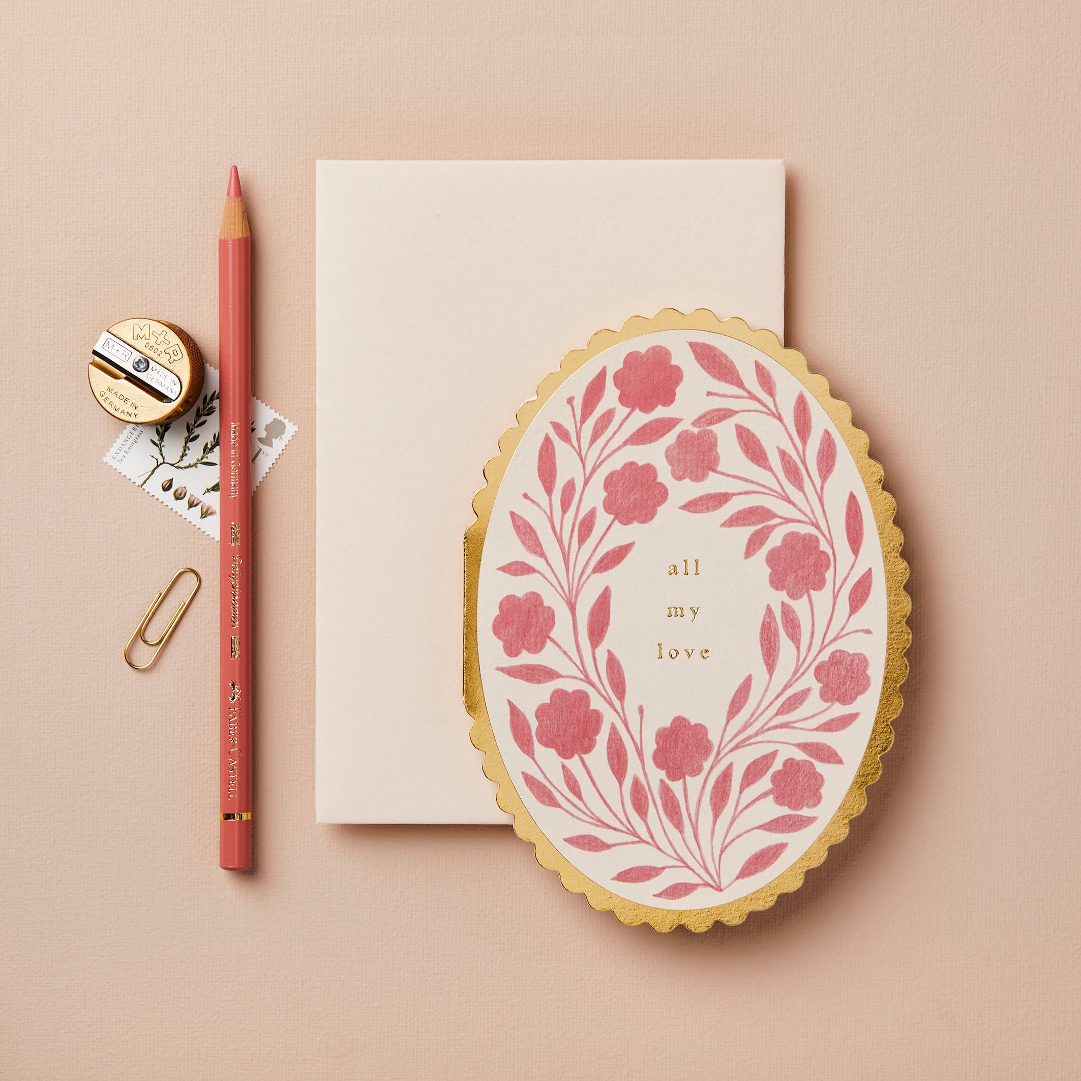 Wanderlust Paper Co - Wholesale Love card - Rose Flora 'All My Love' Card1