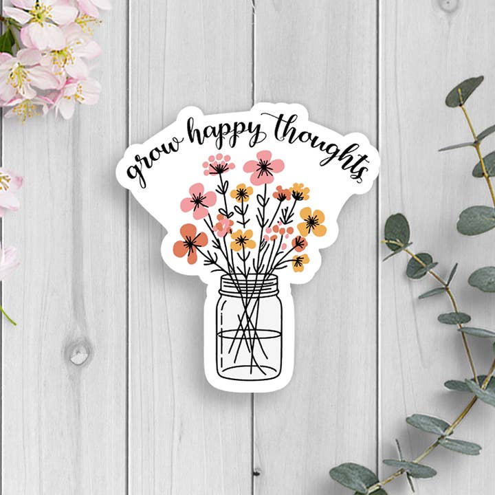 Expression Design Co - Wholesale Sticker - Grow Happy Thoughts Vinyl Sticker