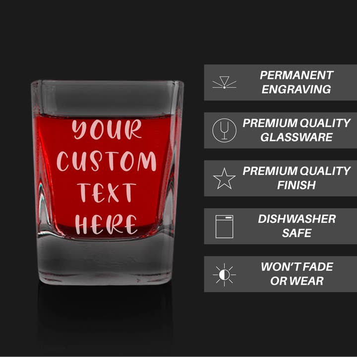 Personalized By Kate - Wholesale Shot Glass - Engraved Shot Glasses - Custom Logo or Text