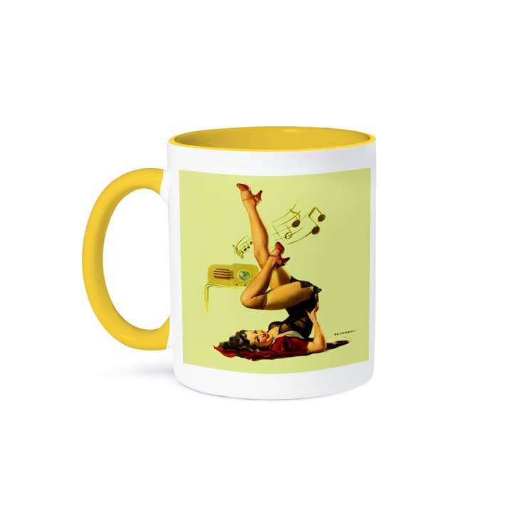 3dRose - Wholesale Coffee Mug - 3dRose, Print of Elvgren Pinup Loving That Music With Old Radio, Mug