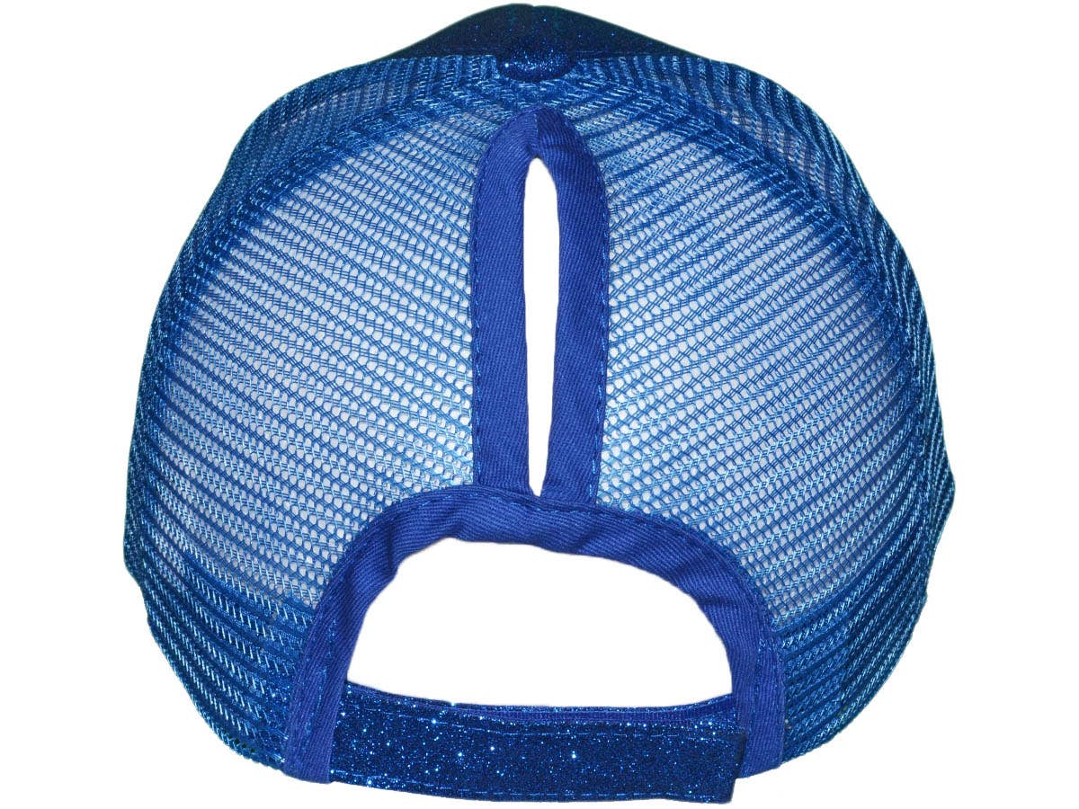 Buck Wholesale – wholesale Trucker hat – Women’s – Glitter Ponytail Trucker Hats - Low Profile Structured Mesh9