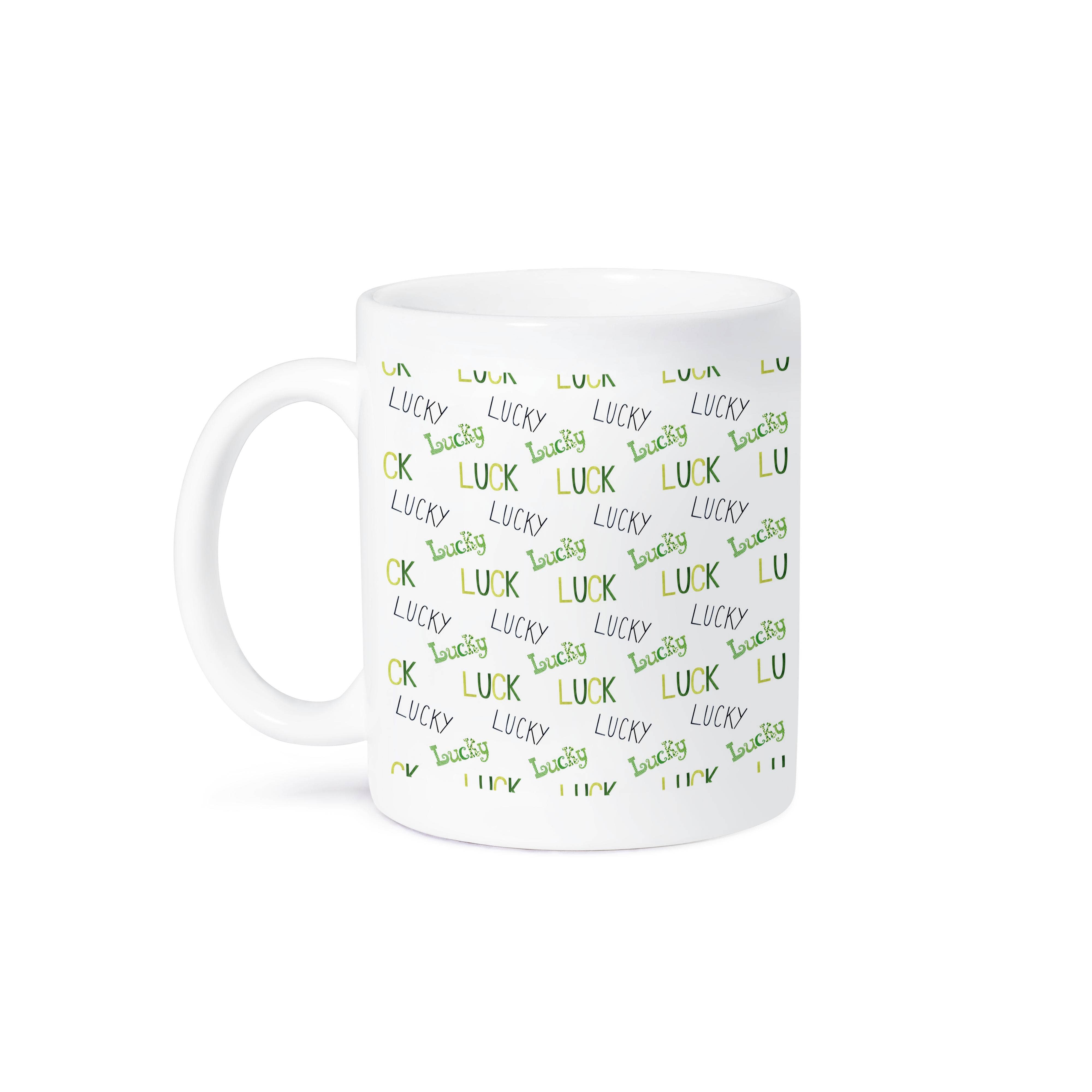 3dRose - Wholesale Coffee Mug - 3dRose, St Patricks Day Lucky Word Typography Pattern, Mug8