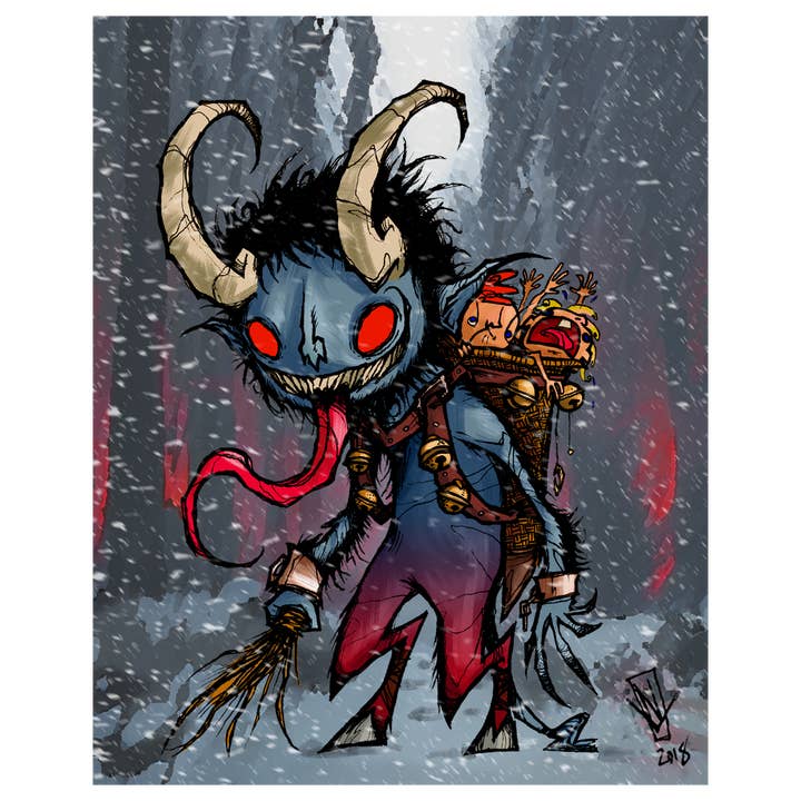 Krampus, 8x10 Print for wholesale by The Spooky Dinosaur